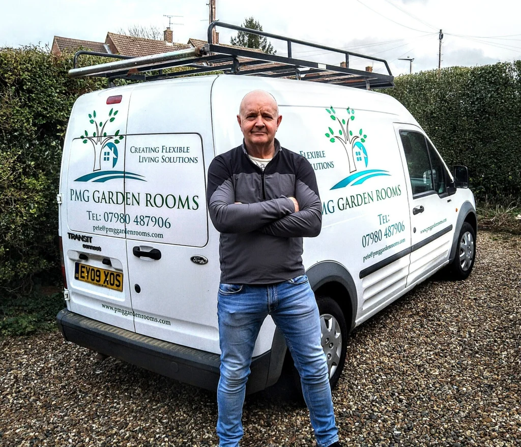Pete with the PMG Garden Rooms van St Albans