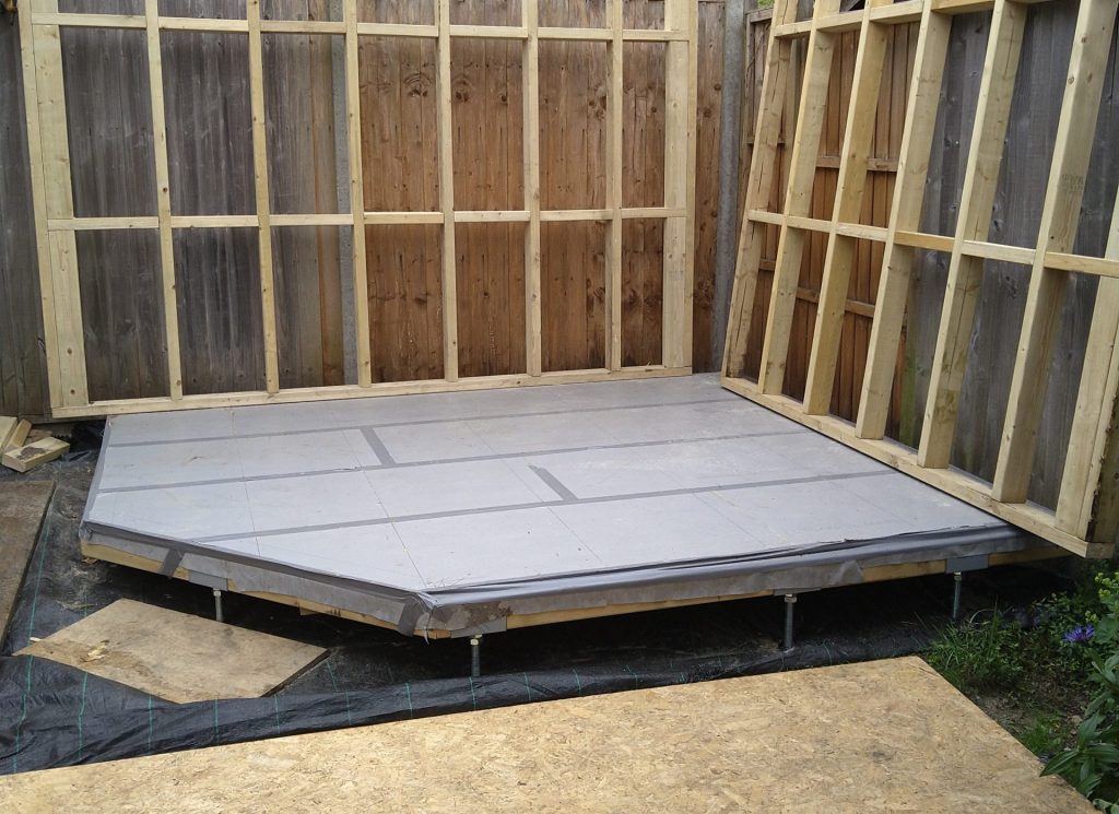 The Walton Garden Room in St Albans - Exterior Build Wooden Room Base